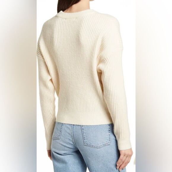 Elodie sweater ribbed brushed knit crewneck cream size medium Style ELYS2434P - Picture 6 of 12